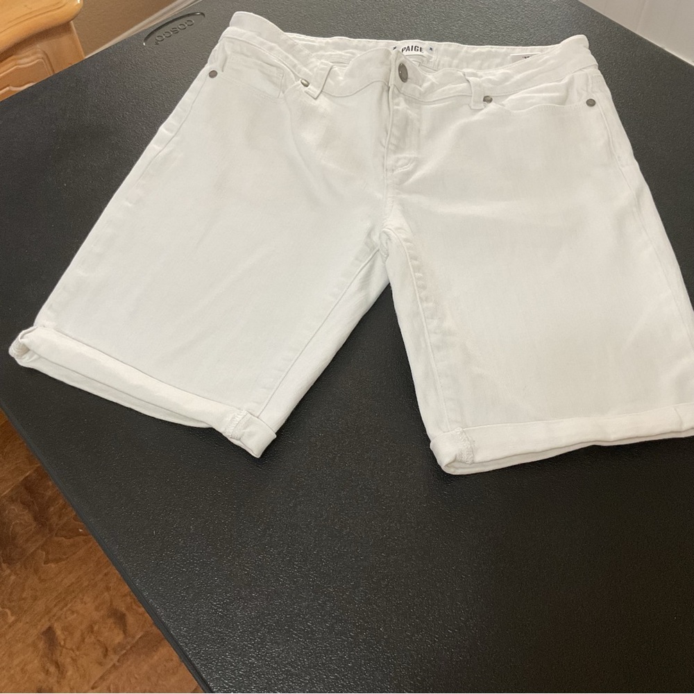 PAIGE White Jean Shorts Classic Denim Style